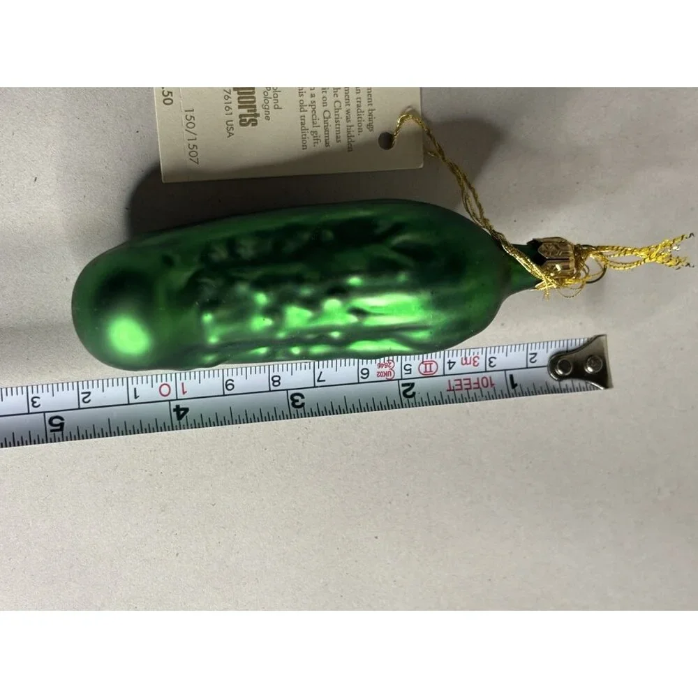 NWT Pier‎ One 1 Imports Glass Christmas Pickle With Story 4.75” Made In Poland